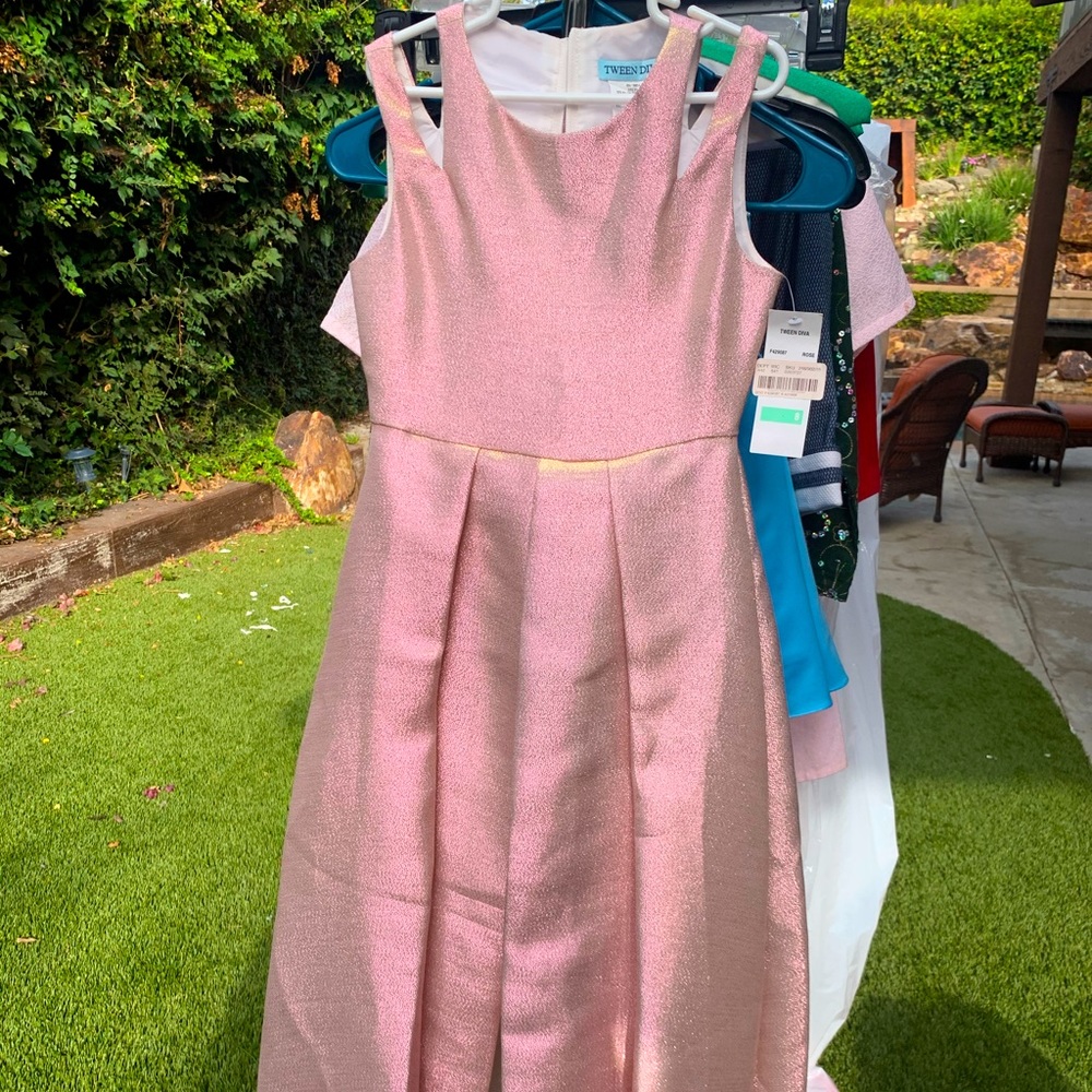 Rose Gold Walk-Thru Dress, Size 8.